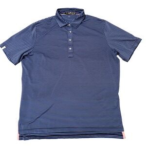 RLX‎ Ralph Lauren Men's XL Golf Polo Shirt Blue Black Striped Wicking